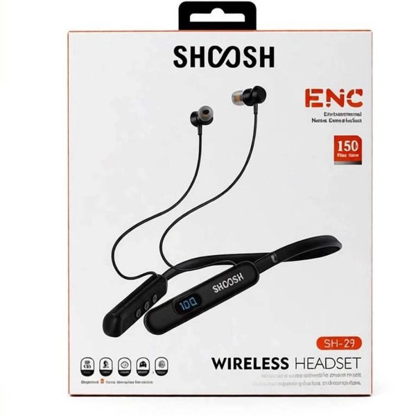 هندزفری گردنی بی سیم Shoosh مدل SH-29 ENC - مشکی - SMO - Image 4