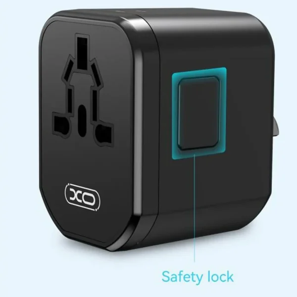 شارژر دیواری PD و فست سه پورت وتبدیل برق XO مدل XO-WL13 20W - مشکی - تصویر 2