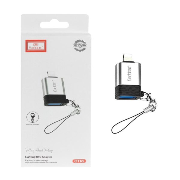 تبدیل Earldom USB TO Lightning مدل ET-OT65 - نقره ای - تصویر 5