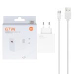 شارژر دیواری فست تک پورت Xiaomi مدل MDY-12-EA 67W به همراه کابل شارژ Type-C - سفید