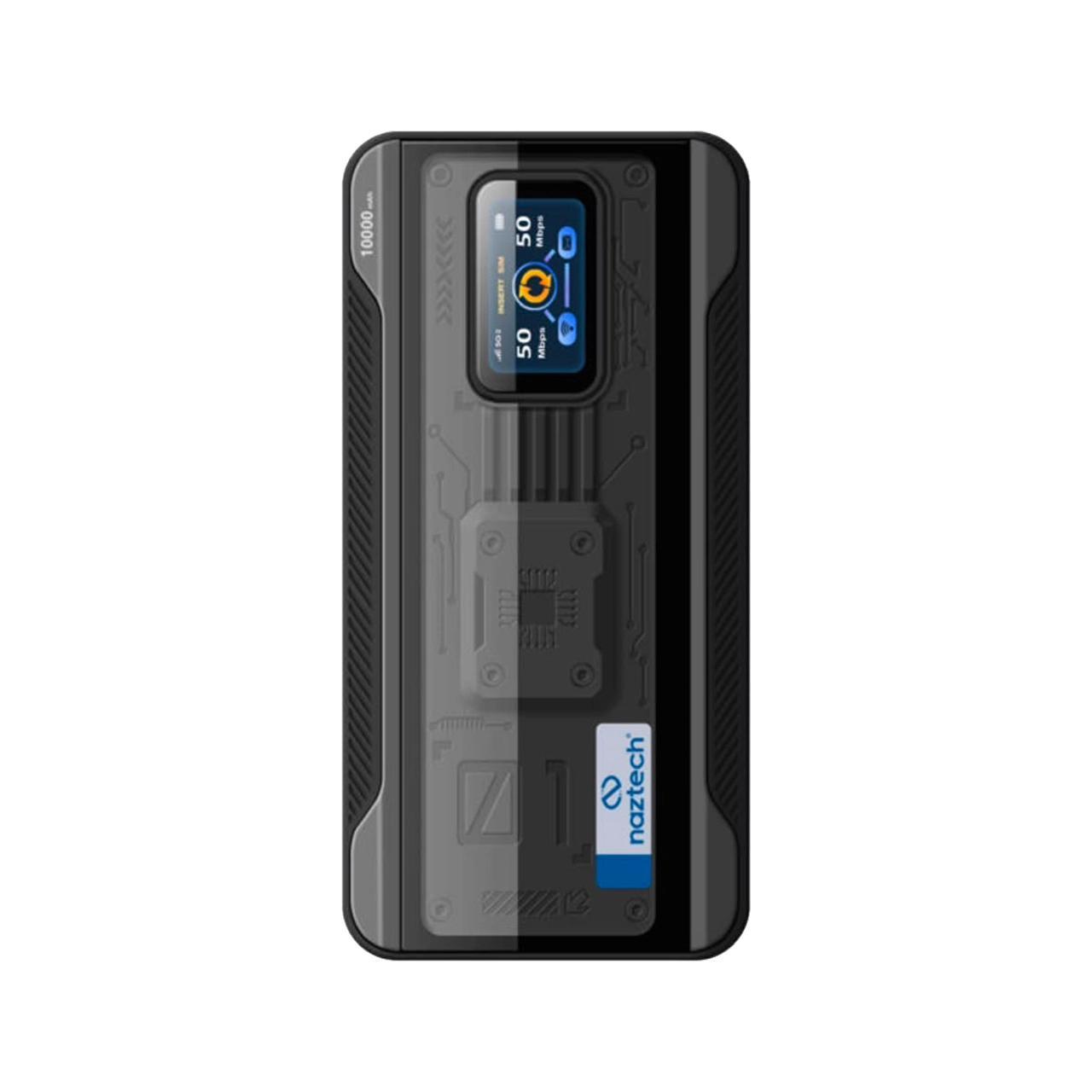 6a2dd687-f07b-4172-8351-83086a251f98-1 مودم همراه پاوربانکی Naztech مدل 99G Plus 4G - مشکی - تصویر 1