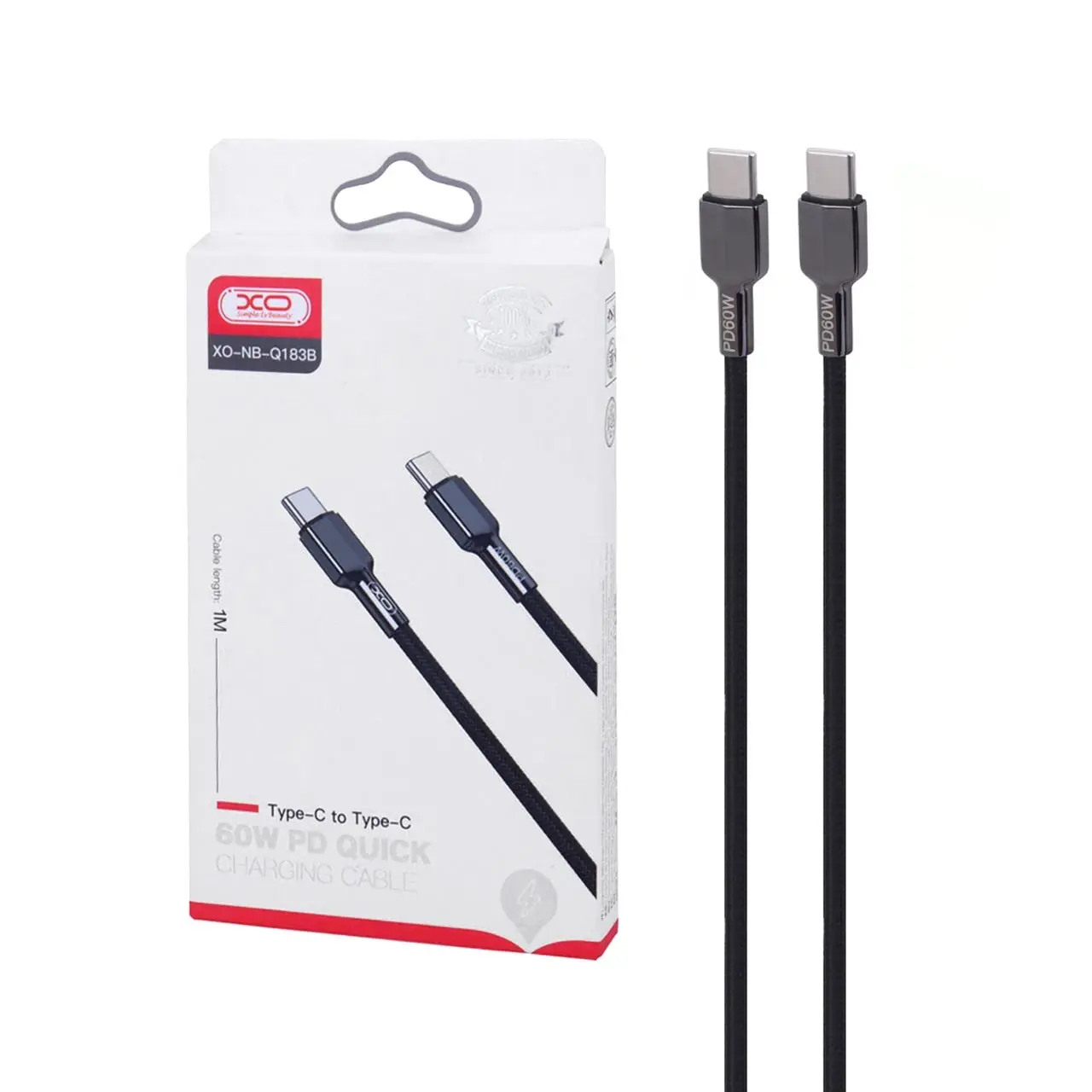 6fda6dc7-07f6-451d-b0b3-7b7ce316a2b4 کابل شارژ PD و فست XO Type-C To Type-C مدل XO-NB-Q183B 60W - مشکی - تصویر 1