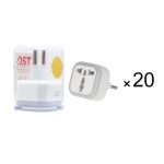 تبدیل برق 3 به 2 DST مدل D01-L - سفید - DST - بسته 20 عددی (گارانتی مادام العمر شرکتی)