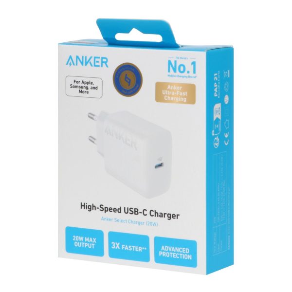 شارژر دیواری فست تک پورت ANKER مدل A2347G21 با توان 20W و تکنولوژی IQ3 - سفید (گارانتی 18ماهه شرکتی) - تصویر 2