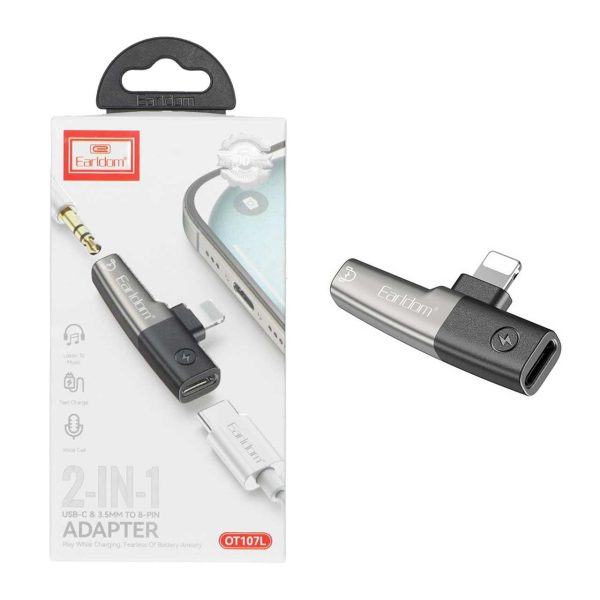 تبدیل Earldom Type-C / AUX To Lightning مدل OT107L - خاکستری - Image 6