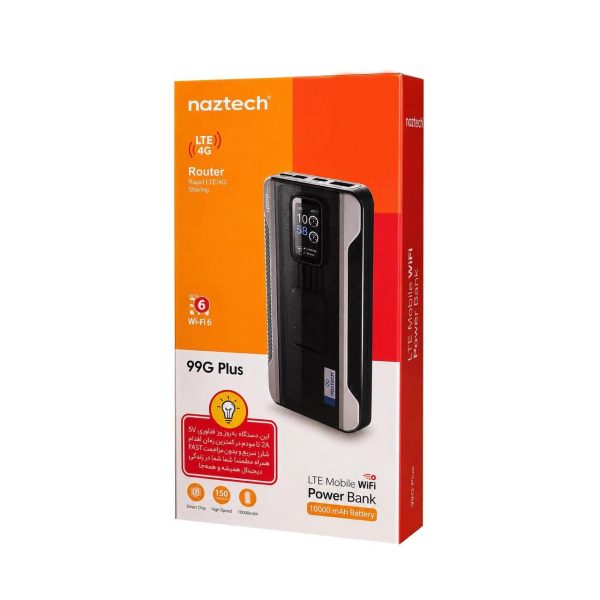 مودم همراه پاوربانکی Naztech مدل 99G Plus 4G - مشکی - تصویر 7