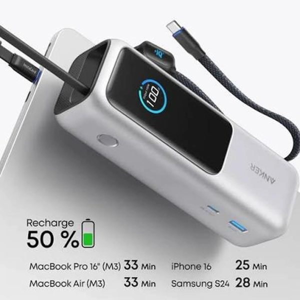 پاوربانک PD و فست شارژ Anker 25000mAh مدل A1695P41 - خاکستری (گارانتی شش ماهه شرکتی) - Image 5