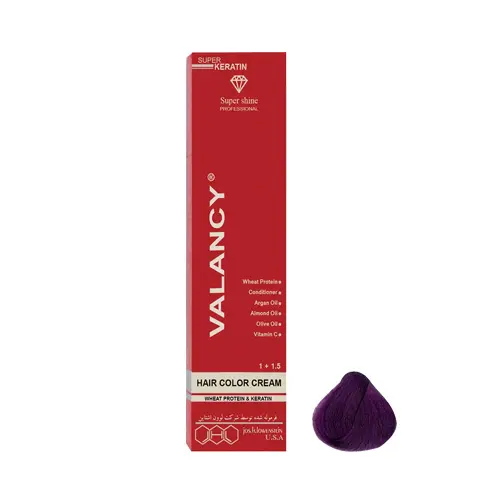 ValancyHairColorShadeNoe18.webp رنگ مو والانسی شماره 55-0 (E18) حجم 100 میل رنگ واریاسیون بنفش - Image 1