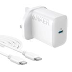 شارژر دیواری سه پین PD و فست تک پورت ANKER مدل B2347K21 20W به همراه کابل شارژ Type-C To Type-C - سفید (گارانتی 18 ماهه شرکتی) - Image 2