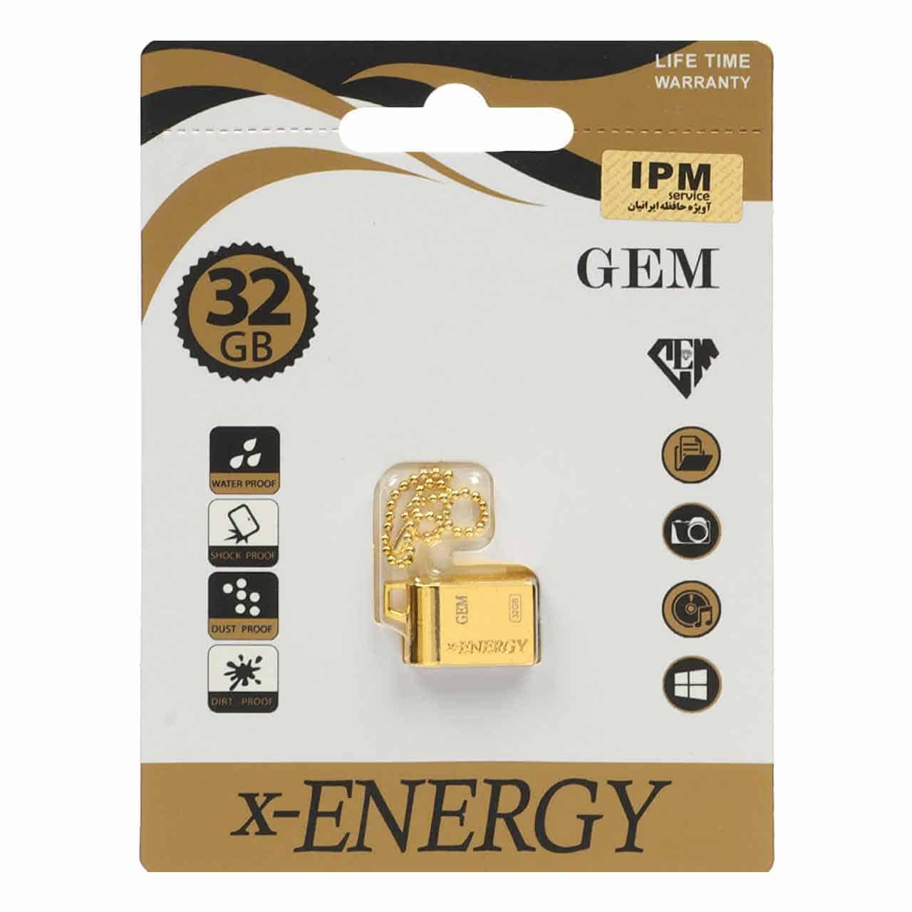X-ENERGY Golden Gem USB2.0 Flash Memory-32GB (گارانتی مادام العمر IPM)