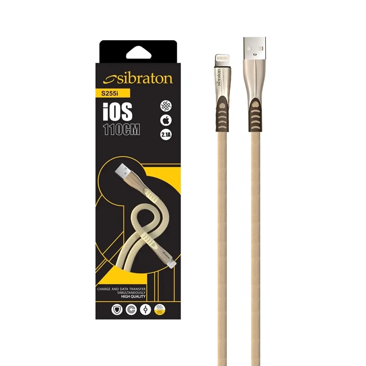 کابل شارژ آیفون Sibraton مدل S255i – کرم (گارانتی متین)