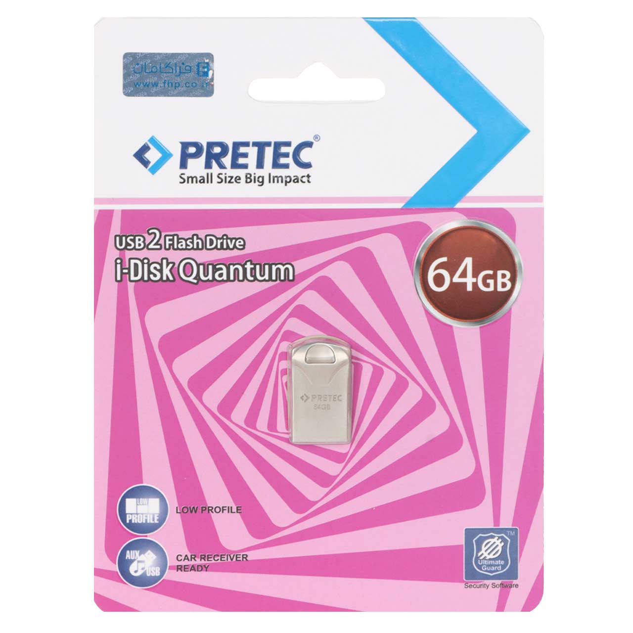 Pretec i-Disk Quantum USB 2.0 Flash Memory – 64GB – نقره ای (گارانتی فراگامان)