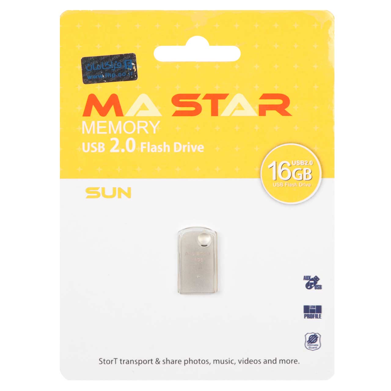 MA Star Sun USB 2.0 Flash Memory – 16GB – نقره ای (گارانتی فراگامان)