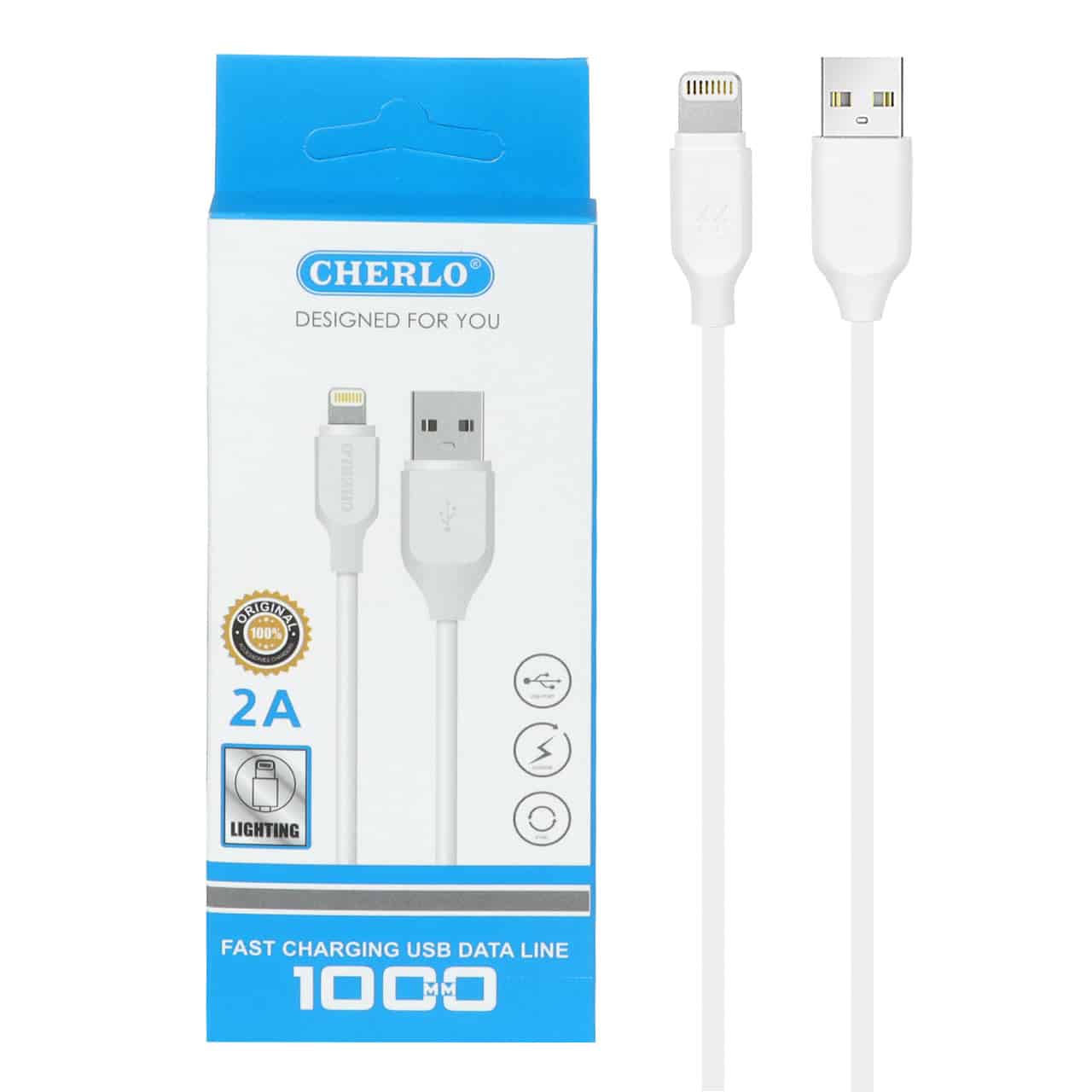 کابل شارژ آیفون CHERLO مدل CH-IP01 – سفید – SMO