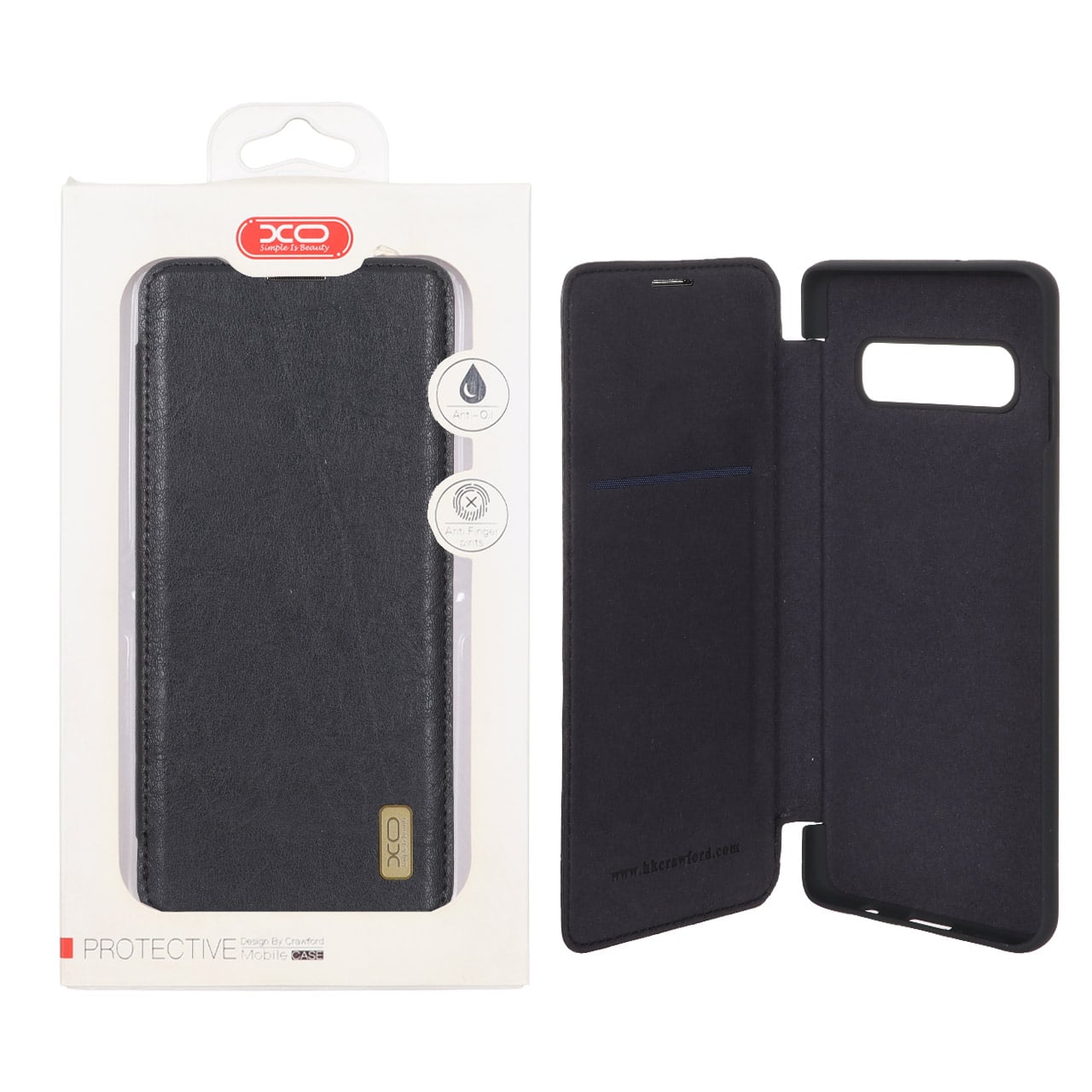 کیف موبایل چرمی XO داخل مخمل Samsung Galaxy S10 – مشکی (پک دار)