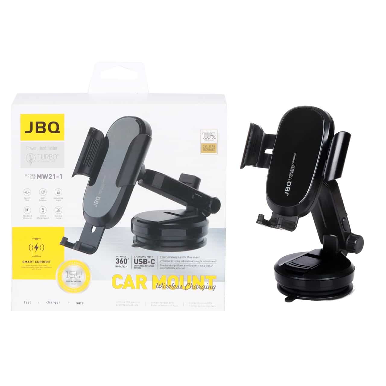 هولدر و شارژر وایرلس JBQ مدل MW21-1 – مشکی (پک ضعیف)