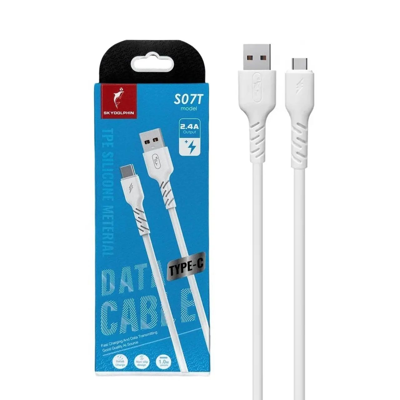 کابل شارژ فست SKY DOLPHIN Type-C مدل S07T – سفید – TCO