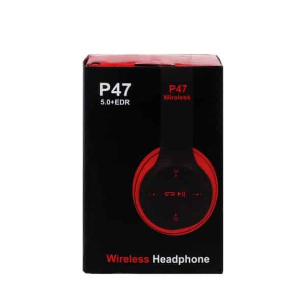 هدفون بی سیم مدل P47-طوسی قرمز - تصویر 8